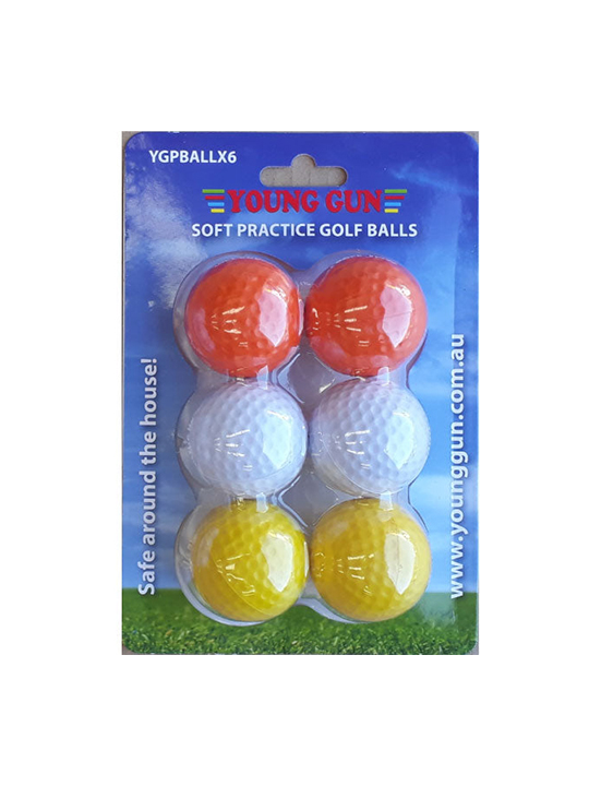 Kids PVC Golf Ball Pack of 6 – Mix Colours