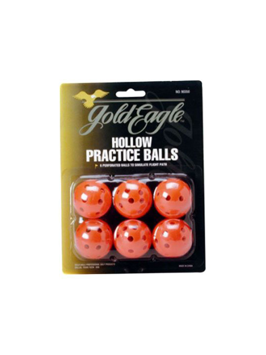 Hollow Practice Golf Balls 6 Pack Orange