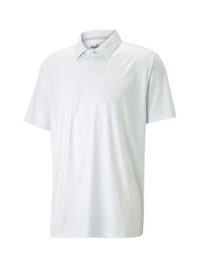 PUMA MATTR GRIDS GOLF POLO – MENS – BRIGHT WHITE/ASH GRAY