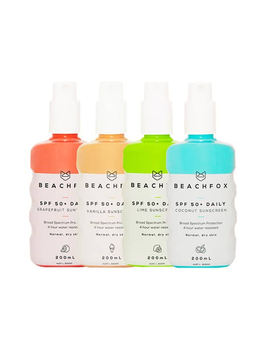 Beachfox Spf 50+ Daily Sunscreen Spray - 4 Pack