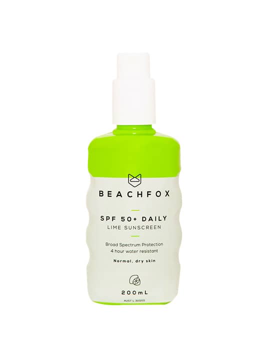 Beachfox Spf 50+ Daily Sunscreen Spray – Lime