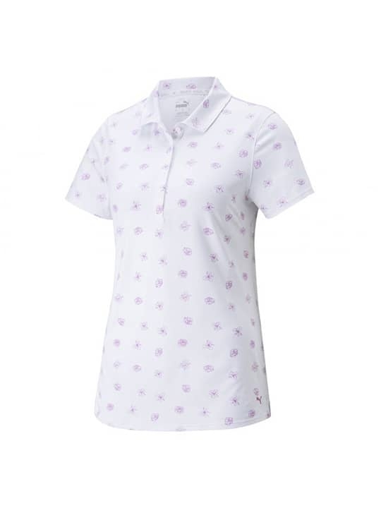 Puma Cloudspun Garden Polo - Womens - Bright White/Mauve Pop