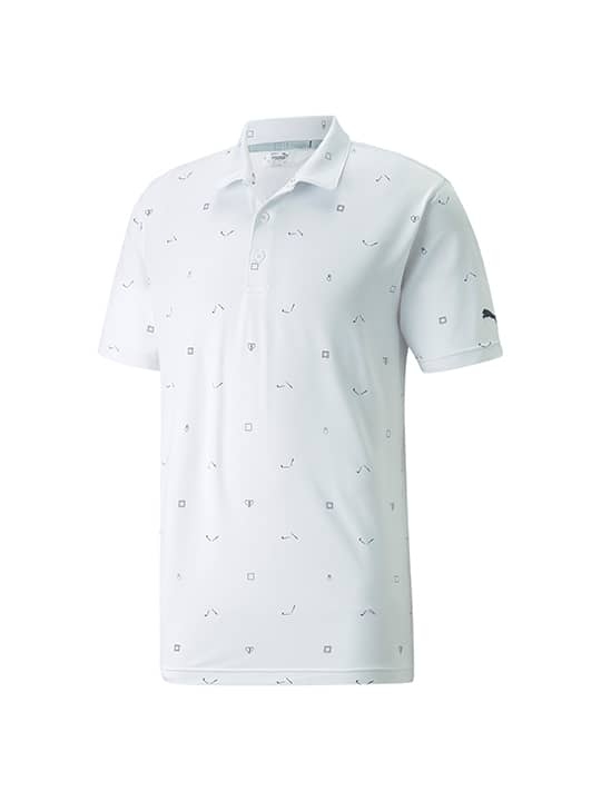 Puma Cloudspun H8 Golf Polo – Men’s – Bright White/Navy Blazer