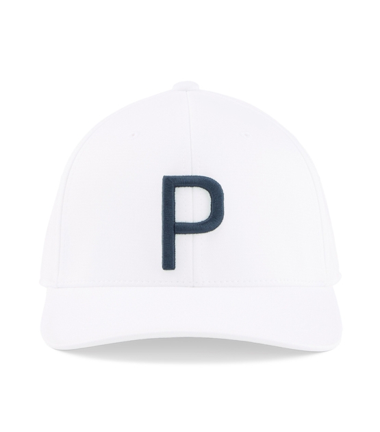 Puma P Snapback Cap - White Glow/Navy Blazer | Golf Sales Australia