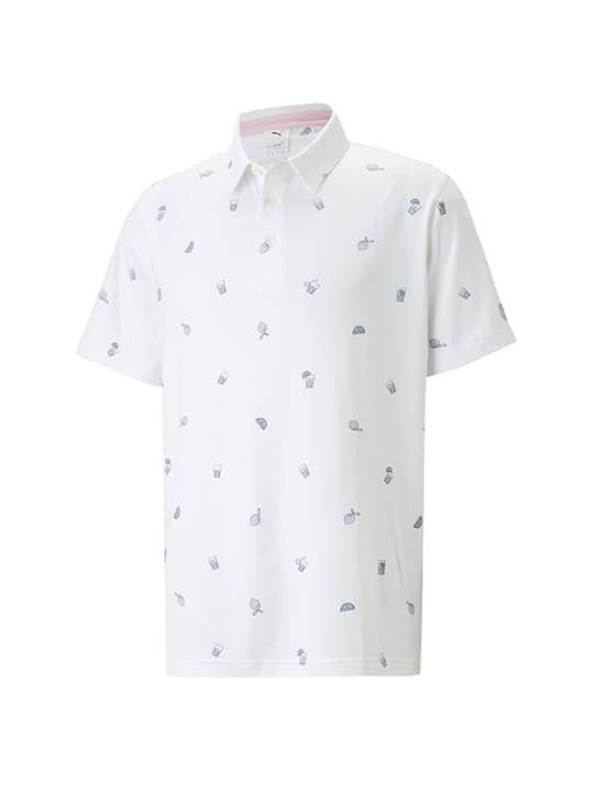 Puma Arnold Palmer Cloudspun Citrus Polo - Bright White/Navy Blazer - Men's