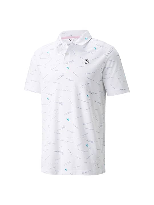 Puma Arnold Palmer Scorecard Polo - Men's - Bright White/Navy Blazer