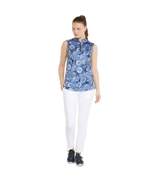 Puma Cloudspun Iris Sleeveless Polo – Womens – Navy Blazer/Bright White