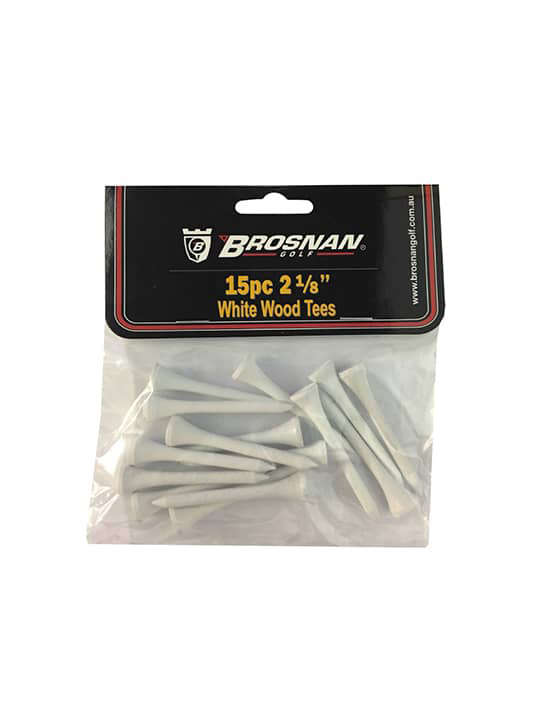 Brosnan 2 1/8 Inch Wooden Tees - White - 15 Pack